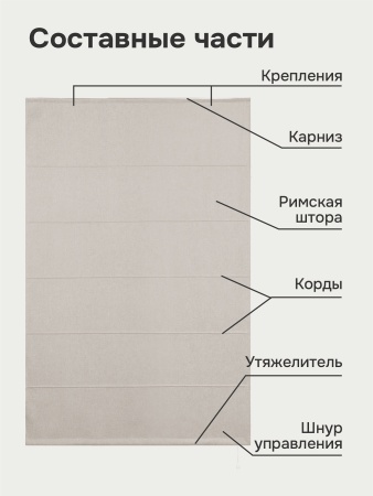 Римская штора 100% Блэкаут Фаворит, цвет кремовый