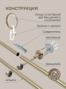 Карниз для штор двухрядный, настенный, штанги 16 мм, Стрела, золото антик