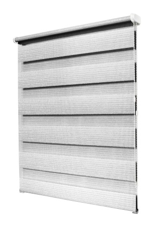 Рулонные шторы день ночь УЮТ Люрекс цвет светло-серый