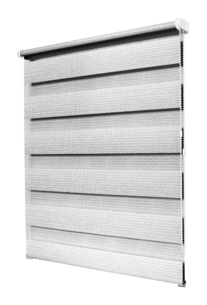 Рулонные шторы день ночь УЮТ Люрекс цвет светло-серый