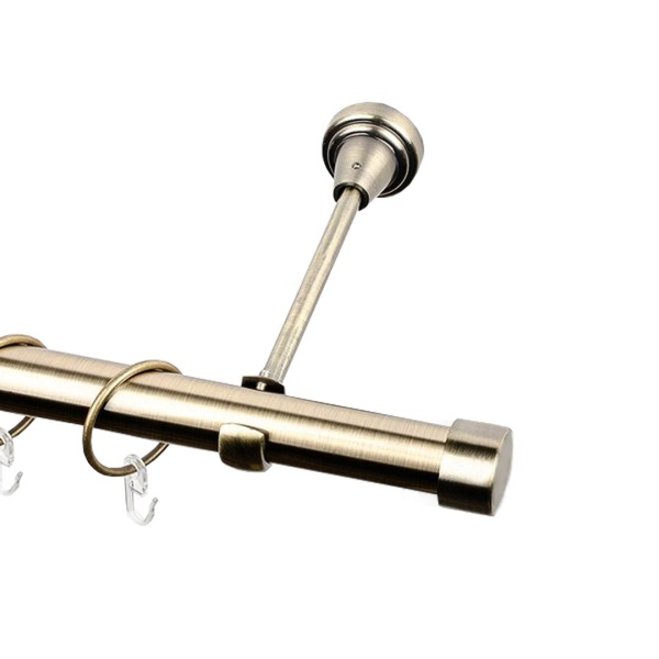 Однорядный металлический карниз, Наконечник-заглушка, Золото антик, Ø25мм