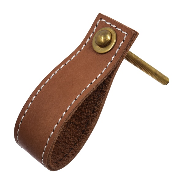 Ручки кожаные для мебели цвет светло-коричневый (6 шт)