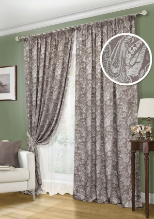 Комплект штор "Paisley-S" 2 шторы 200х280, тюль 450х280 серый