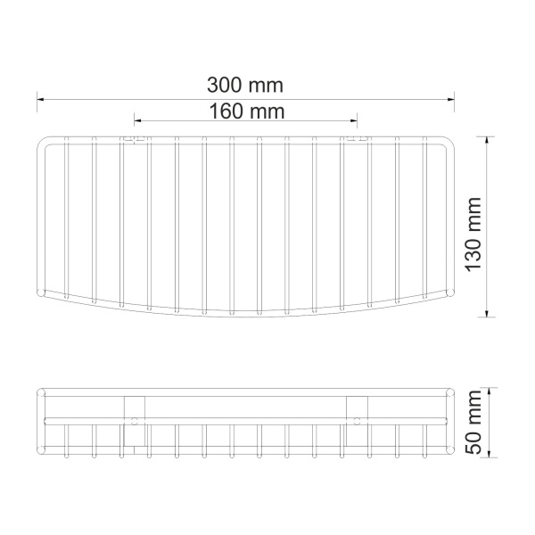 Полка металлическая прямая K-1811