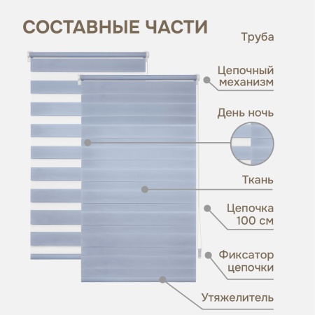 Миниролло День-Ночь NEOD`ECO, Голубой