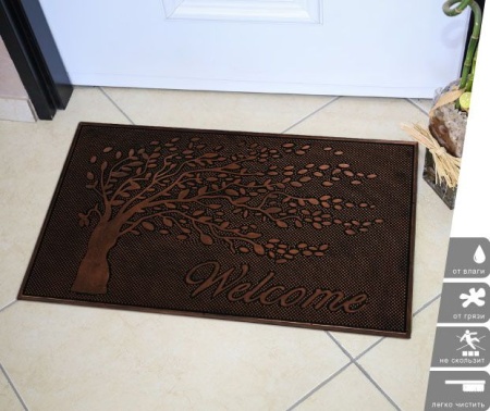 Коврик Vortex придверный 45х75 Welcome дерево
