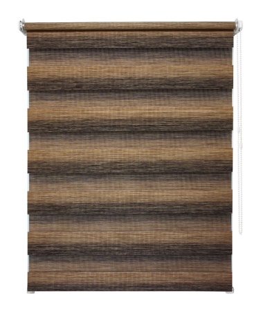 Рулонные шторы день ночь УЮТ Рафаэло цвет каштановый