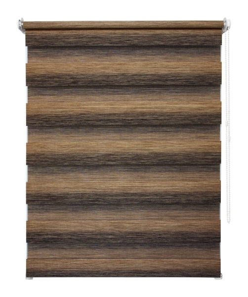 Рулонные шторы день ночь УЮТ Рафаэло цвет каштановый