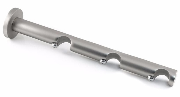 Кронштейн открытый  трехрядный круглый, D16мм, Матовый хром