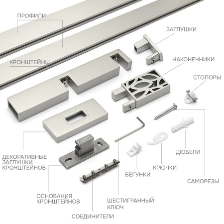 Карниз для штор двухрядный Хай Тек Твист сатин