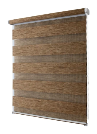 Рулонные шторы день ночь Канзас цвет коричневый