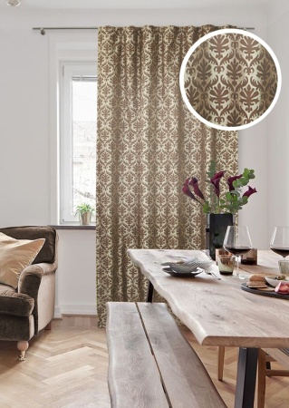 Штора на тесьме 195х275 см Bosco-SH цвет бежево-коричневый