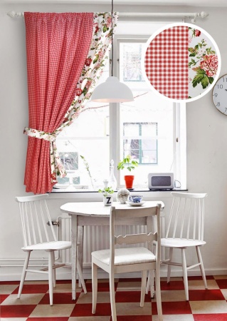 Штора на тесьме "Kimberly Red" 175x175