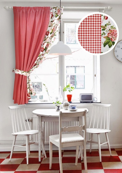 Штора на тесьме "Kimberly Red" 175x175