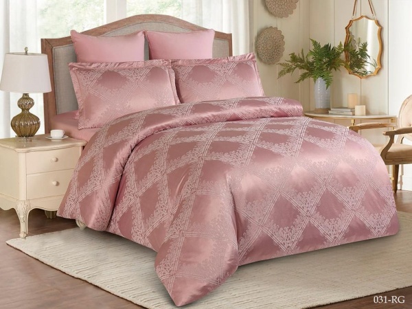 Постельное белье Семейное Cleo Royal Jacquard цвет розовый