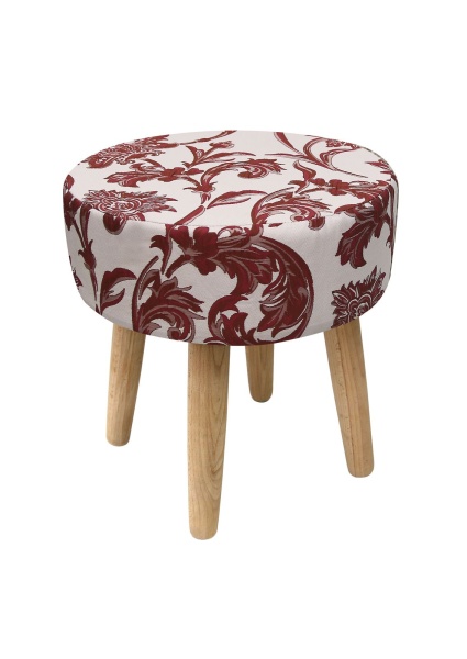 Пуф Roma круглый, цвет красно-белый