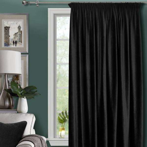 Штора на тесьме 250х300 Pudra с подхватом цвет черный