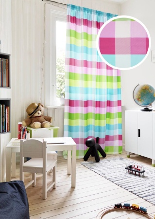 Штора на тесьме "Cuadro" 140х270 в клетку