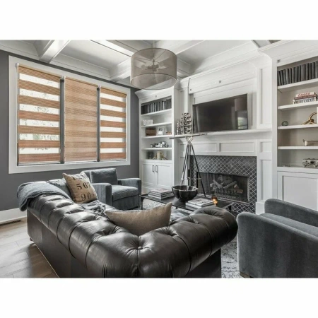 Рулонные шторы день ночь УЮТ Манчестер цвет коричневый