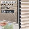 Плиссе соты, блэкаут, бежевый, 100x160 см