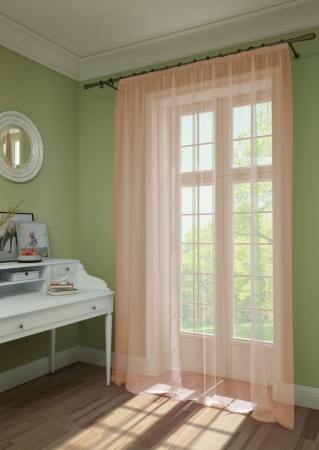 Тюль на тесьме 450х275 см Valenta цвет бледно-розовый