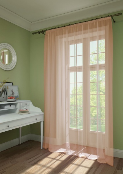 Тюль на тесьме 300х285 см Pastel цвет бледно-розовый