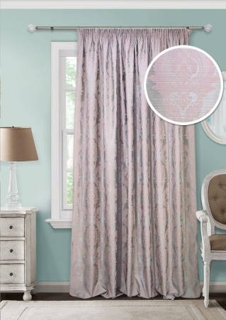 Штора на тесьме 220х270 см Vera с подхватом цвет бледно-розовый