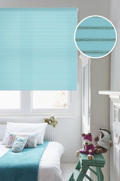 Рулонные шторы Страйп цвет аквамарин