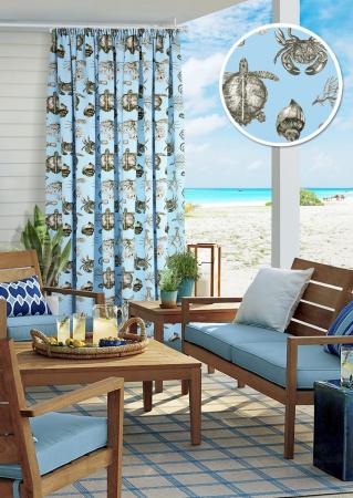 Штора на тесьме "Odissea" 200х270 голубая