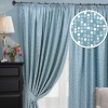 Комплект штор на тесьме "Domino" 2 шторы 200х270, тюль 450х270 голубой