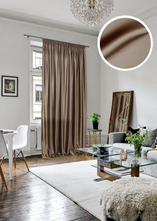 Портьера на тесьме "Lindor-SH" 200х280 светло-коричневый