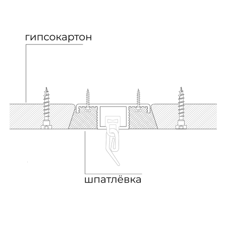 Алюминиевый карниз однорядный, скрытый для гипсокартона, 3 м