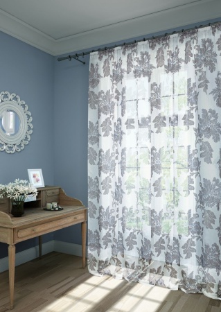 Тюль на тесьме 600х275 см Plumage - XL цвет серый