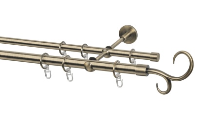 Карниз двухрядный, Наконечник Вьюнок, Золото антик, Д20