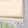 Римская штора с помпонами, Флавия Blackout на цепочном механизме, цвет экрю