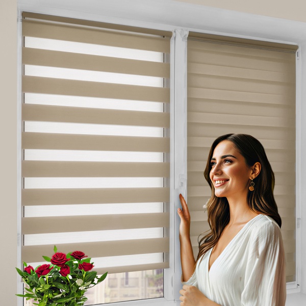 Миниролло "День-Ночь", бежевый, новая коллекция