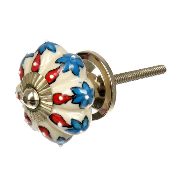 Ручки керамические для мебели Персидский узор ручная роспись цвет разноцветный (6 шт)