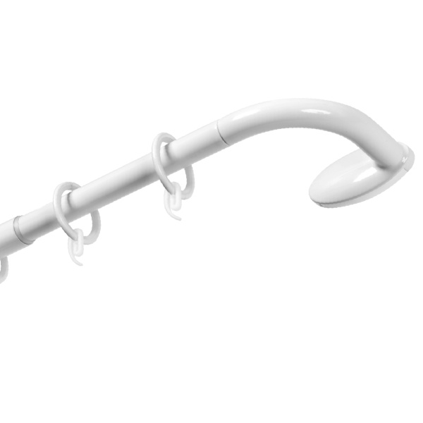 Карниз раздвижной однорядный с закруглением 150-280 см, белый