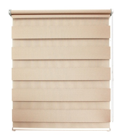 Рулонные шторы день ночь УЮТ Сальса цвет бежевый