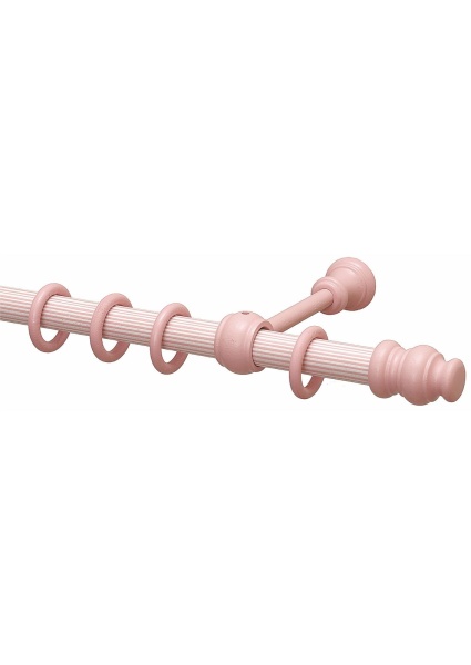 Карниз Марилена однорядный (ДЕРЕВО), батист розовый, 150 см