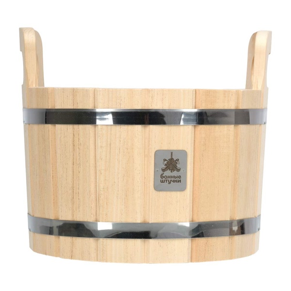 Ушат "шайка", 10 л, с нержавеющей вставкой, липа "Банные штучки"