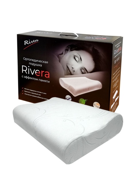 Ортопедическая подушка RA607L Rivera с эффектом памяти и наволочкой из бамбука