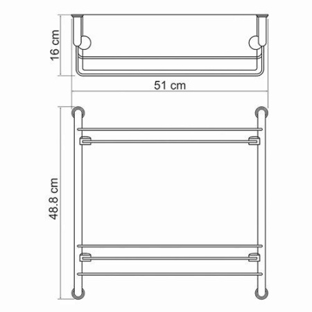 Полка стеклянная двойная K-2022