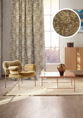 Штора на тесьме 200х280 см Paisley цвет бежевый