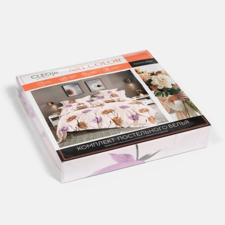 Постельное белье Cleo полисатин "Art Color" двуспальный 175*215 см розовый