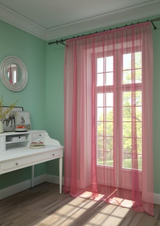 Тюль на тесьме 450х275 см Valenta цвет розовый