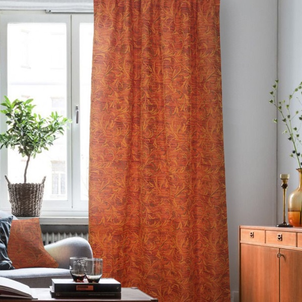 Штора на тесьме 136х270 см Arlanda с подхватом цвет кирпично-оранжевый