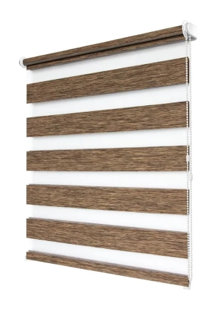 Рулонные шторы день ночь Канзас цвет каштановый